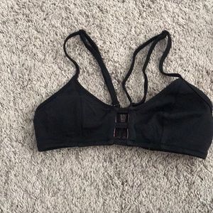 strappy back black bikini